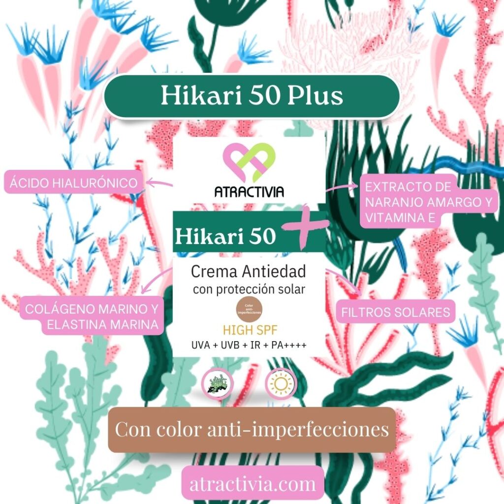 Crema antiedad con protección solar Hikari 50 Plus - Atractivia